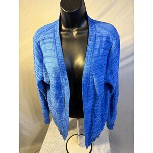 Faded Glory Cornflower Blue Cardigan Sweater‎ Womens Size XL 16/18 Open Front